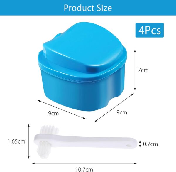 HENGBIRD 4 caja ferula dental, caja para prótesis, caja de dentaduras, caja de dentaduras, funda invisalign, caja dentadura postiza, cepillo para dentaduras postizas, contenedor para limpieza - Image 2
