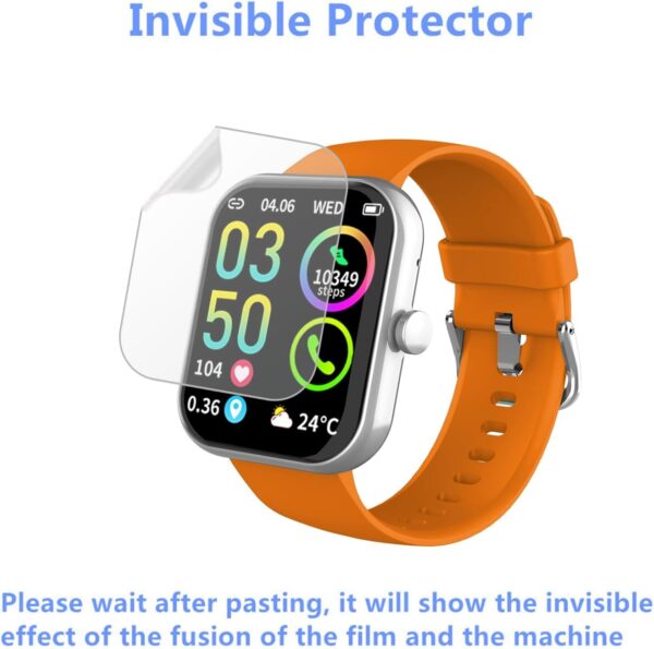 Frgnie Protector de pantalla compatible con reloj inteligente Zakotu de 1,96 pulgadas (6 unidades) HD flexible TPU compatible con reloj inteligente Jugeman, Coucur Y66, funda protectora de pantalla - Image 6