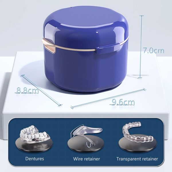 Caja de Almacenamiento para Dentaduras Postizas,Guador Caja de Baño para Dentadura Postiza Estuche para Cepillo de Dientes de Prótesis Caja de Ortodoncia con Postiza Cepillo Limpiador de Dentaduras - Image 2