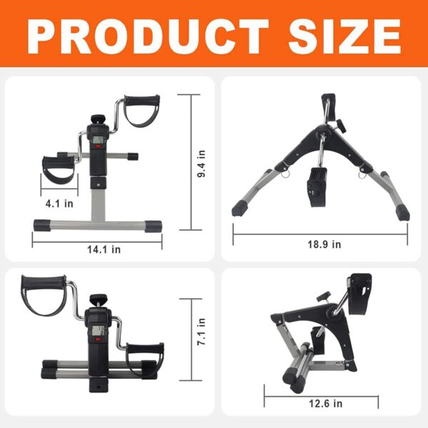 AMAZOM Ejercitador De Pedal Plegable para Debajo del Escritorio con Pantalla LCD, Mini Bicicleta Estática Magnética, Ejercitador De Recuperación con Resistencia Ajustable - Image 5