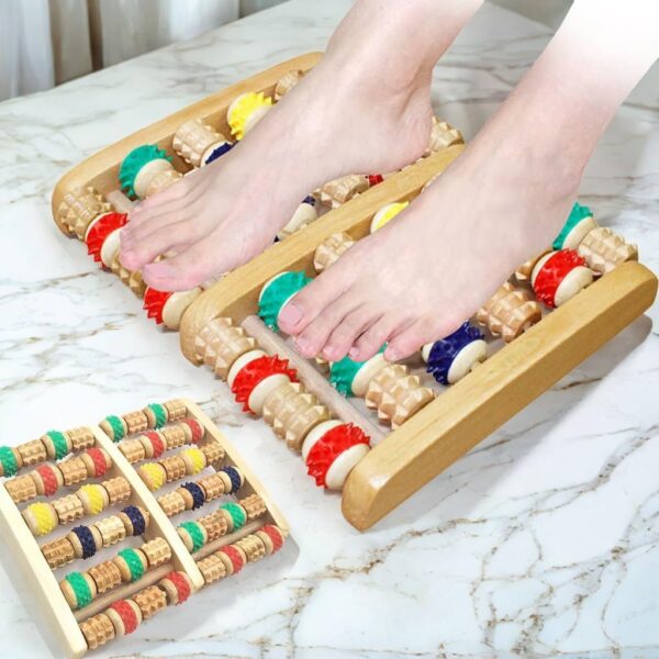 WSNDM Masajeador De Pies De Color De 6 Filas De Rodillos, Masajeador De Pies De Madera De Los Pies Para Reflexología Del Pie,Fascitis Plantar,Alivia El Dolor, Relaja y Reduce El Estrés - Image 9