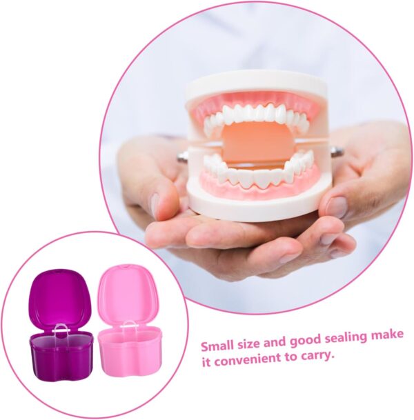 Healeved Caja De Prótesis Con Capa De Filtro Retenedor De Baño De Contenedor De Vasos Retenedores Para Estuche De Plástico Para Dentaduras Postizas Páginas - Image 8