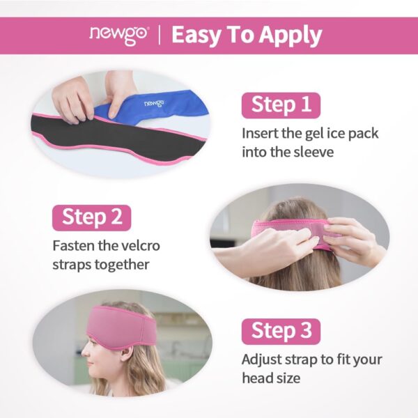 NEWGO Almohadilla de enfriamiento de gel JAWS almohadilla de enfriamiento de compresas frías y calientes para migraña, dolor de cabeza, dientes del juicio - Image 6