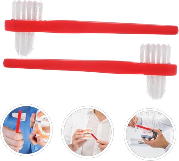 Healeved 4 Uds Cepillo De Falso Cepillo Limpiador De Dentaduras Herramientas De Limpieza Para Dentaduras Postizas Cepillo De Pequeño Cepillos De Para Dentaduras - Image 8