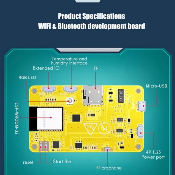JIVIMOCO Placa de Desarrollo ESP32 WiFi Bluetooth 2.8 Pulgadas 240X320 Pantalla Inteligente MóDulo TFT Pantalla TáCtil - Image 2