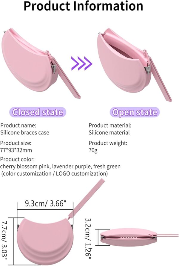 Funda de retención de silicona, funda delgada para dentadura bucal, funda alineadora con cordón, funda de retención de silicona, solución de limpieza y almacenamiento - Image 4