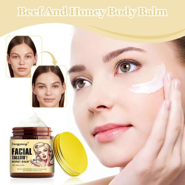 Fengyang® Beef Tallow Cream, Bálsamo De Sebo De Vacuno Y Miel, Crema De Sebo Para El Cuidado De La Piel, Hidratante Facial Con Sebo De Res Wrinkles Defense Para Mujeres - Image 7