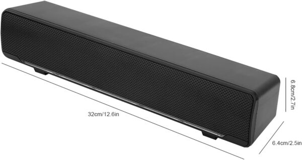 Denash Altavoz con Cable USB, Escritorio Sonido Envolvente de Sonido estéreo 3D con una Entrada de luz LED de 3.5mm para PC/Tableta/teléfono Inteligente(Negro) - Image 7