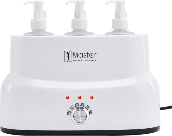 Master Massage Calentador de aceite de masaje, calentador de botellas de aceite para masaje, loción, incluye botella dispensadora, con regulador de temperatura, 3 compartimentos - Image 2