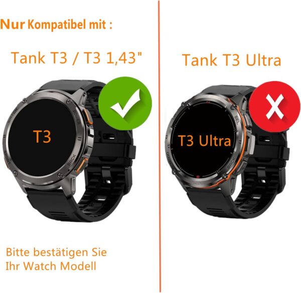 Frgnie Protector de pantalla compatible con reloj inteligente KOSPET Tank T3 (3 unidades) HD Antiarañazos, dureza 9H Protector de pantalla de vidrio templado - Image 6