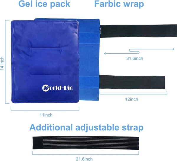Bolsa de Hielo Reutilizable-11x 14 Pulgadas- Bolsa de Gel Grande con Terapia de Frío y Calor para Hombro, Rodilla, Espalda, Cintura, Cadera, Aliviar Dolor Muscular, Esguince, Hinchazón, Artritis- Azul - Image 6