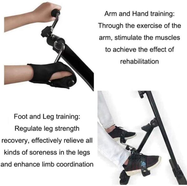 Sywlwxkq Bicicleta estática Plegable para Brazos y piernas, ejercitador de Pedal portátil, Equipo de Gimnasia, Entrenador de piernas para Ancianos, Miembros Superiores e Inferiores, Entrena - Image 4