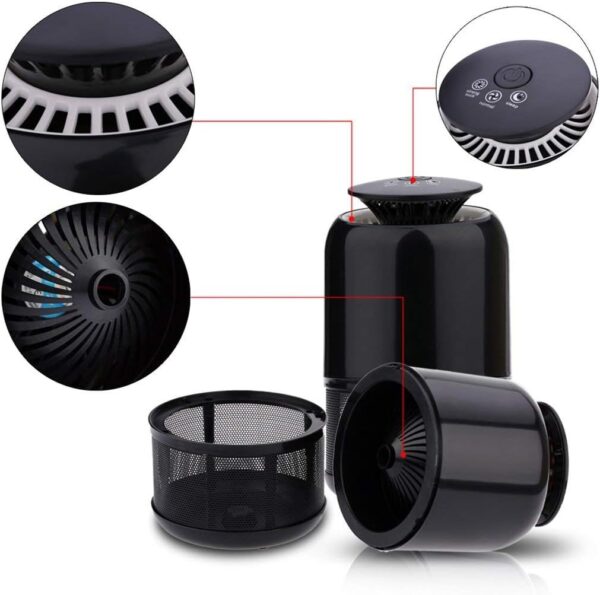 MFLASMF Mosquito Killer, Smart UV Mosquito Killer Repelente LED Mosquito-Killing Trap Lámpara Hogar Insecto Insecto Volador Plaga Dispositivo de succión de iluminación púrpura Lámpara ases - Image 7