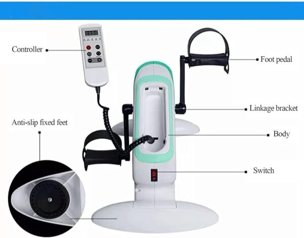 AMAZOM Ejercitador De Pedal Eléctrico Motorizado, Mini Bicicleta Estática Eléctrica Motorizada De Fitness, Ejercitador De Pedal para Mano, Brazo, Rodilla Y Pierna, Mini Equipo De Rehabilitación - Image 2