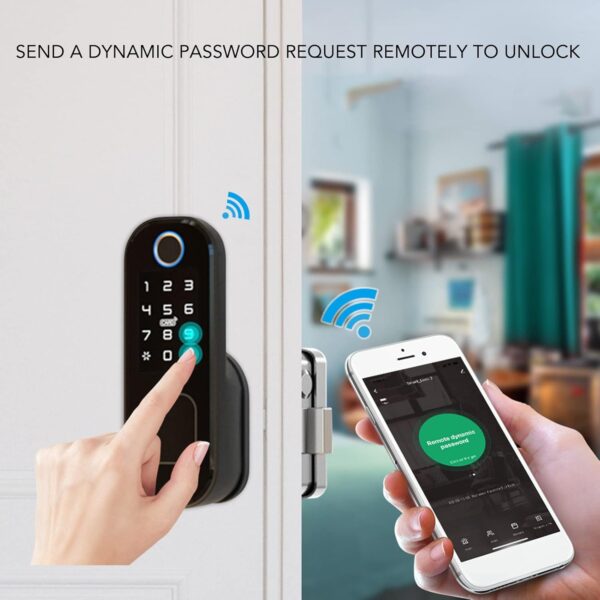 Cerradura Inteligente De Huellas Dactilares Cerraduras De Puerta De Entrada Sin Llave Cerradura De Combinación Inalámbrica Para El Hogar Con Aplicación Control Remoto Llaves De Repuesto Código De Tarj - Image 8