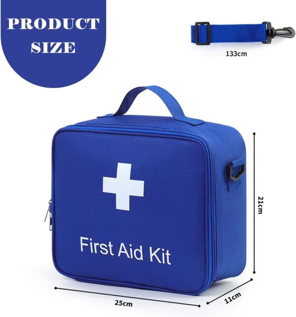 Zasjon Botiquín de Primeros Auxilios, Bolsa Médica Vacio Gran Capacidad Portátil Bolsa Botiquin Médico Vacío con Correa, Botiquin Viaje Impermeable Bolsa Botiquin Vacia para Hogar, Oficina, Viajes - Image 2