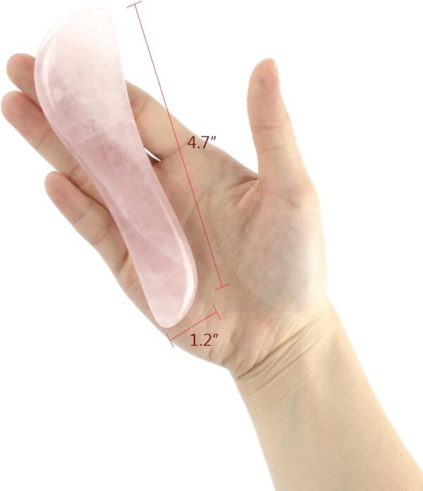 GES Gua Sha - Juego de 3 placas de raspado de cuarzo natural, alivio terapéutico de la piel para reducir el dolor de cuello y muscular, hecho a mano, raspado facial, cuerpo y pie - Image 4