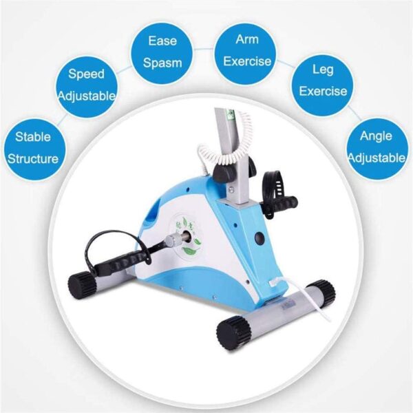 Sywlwxkq Bicicleta estática eléctrica Plegable, Bicicleta ejercitador de Pedales para Ancianos, Entrenamiento de rehabilitación de extremidades Superiores e Inferiores, Modo Dual Manual elé - Image 3