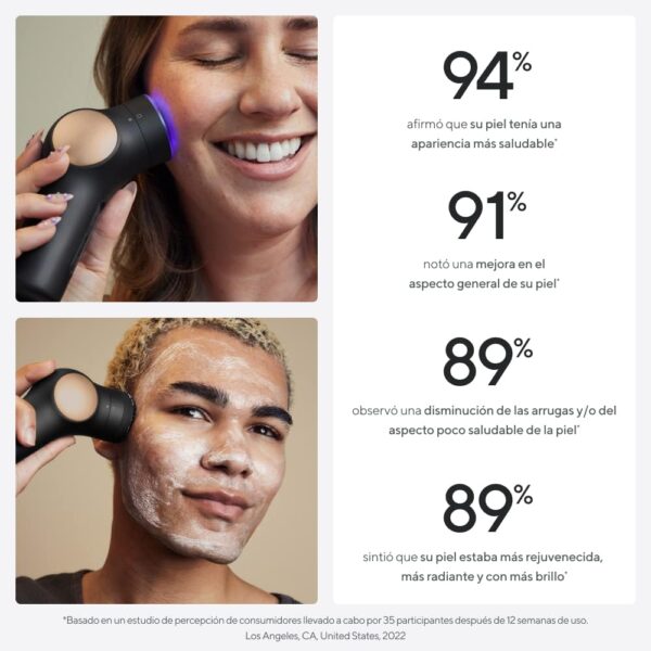 TheraFace Pro - Dispositivo de masaje facial portátil, herramienta de terapia eléctrica compacta para mejorar el cuidado de la cara y la piel, tratamiento de microcorriente y terapia de luz, negro - Image 3