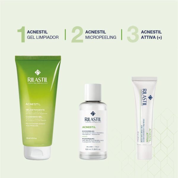 Rilastil – Acnestil Attiva (+), Crema con Efecto Sebo-regulador, Previene y Reduce Imperfecciones, con Pre y Post Bióticos, Niacinamida y Vitamina E, Piel Mixta y Grasa con Tendencia Acneica – 40 ml - Image 4