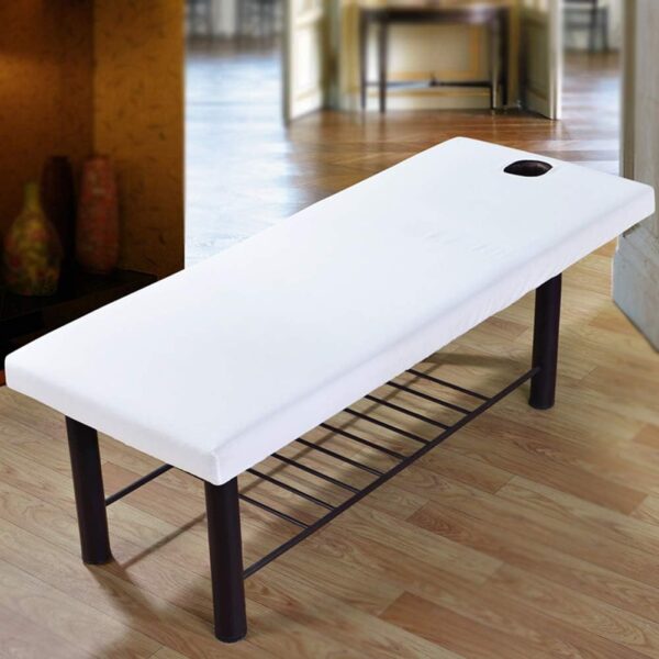 Funda para cama de masaje, hoja de mesa de masaje, borde elástico, cobertura de cama de masaje profesional, suave para masaje de belleza, funda para sofá con orificio para la cara