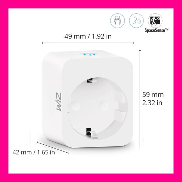 WiZ - Enchufe inteligente con medidor de consumo, Control inteligente a través de Voz/App, compatible con Alexa y Google Home y Tecnología SpaceSense - Image 2