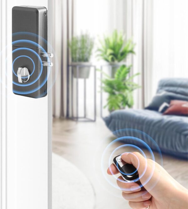 Cerradura electrónica de puerta con control remoto, seguridad para el hogar, cerradura inteligente invisible - Image 8