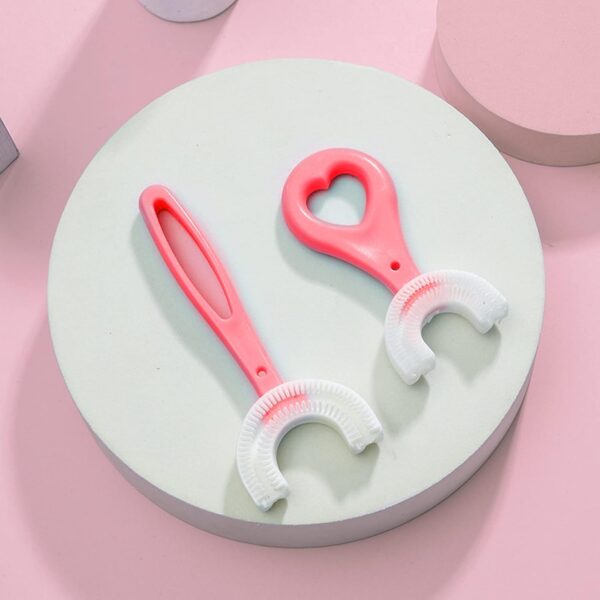 2 Cepillo de Dientes en Forma de U Para Niños, Cabezal de Cepillo Dientes de Silicona Suave, Cuidado Bucal de 360 ​​° Cepillo de Dientes Bebe, 2-12 Años - Image 7
