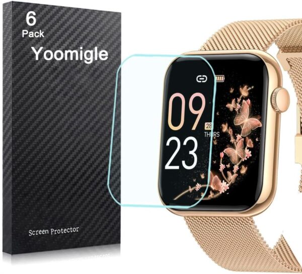 Yoomigle Paquete de 6 protectores de pantalla compatibles con reloj inteligente NAIXUES I60 de 1.85 pulgadas para reloj inteligente FitcloudPro I60 de 1.85 pulgadas, protectores de pantalla