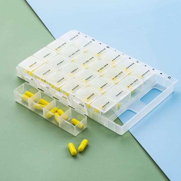 Pastillero Semanal Tomas Diarias Compartimentos Organizador de Medicamentos Caja de Pastillas Organizador de pastillas portátil 7 días (17x11x1,8cm) - Image 3