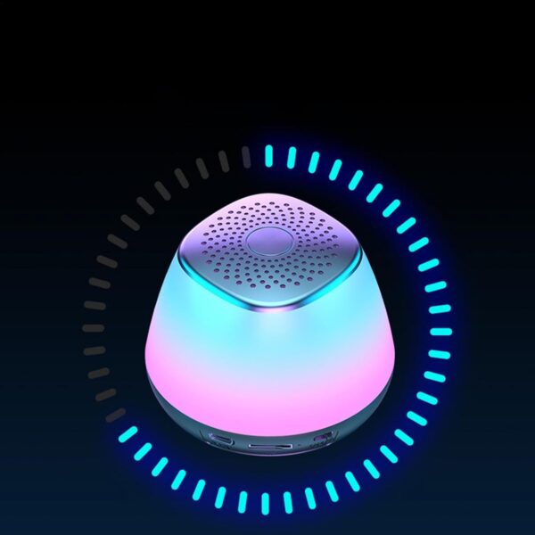 Altavoz inalámbrico pequeño | Altavoz de luz nocturna colorida, pequeño altavoz portátil - Altavoz inalámbrico, altavoz inalámbrico inteligente subwoofer para camping, exteriores - Image 4