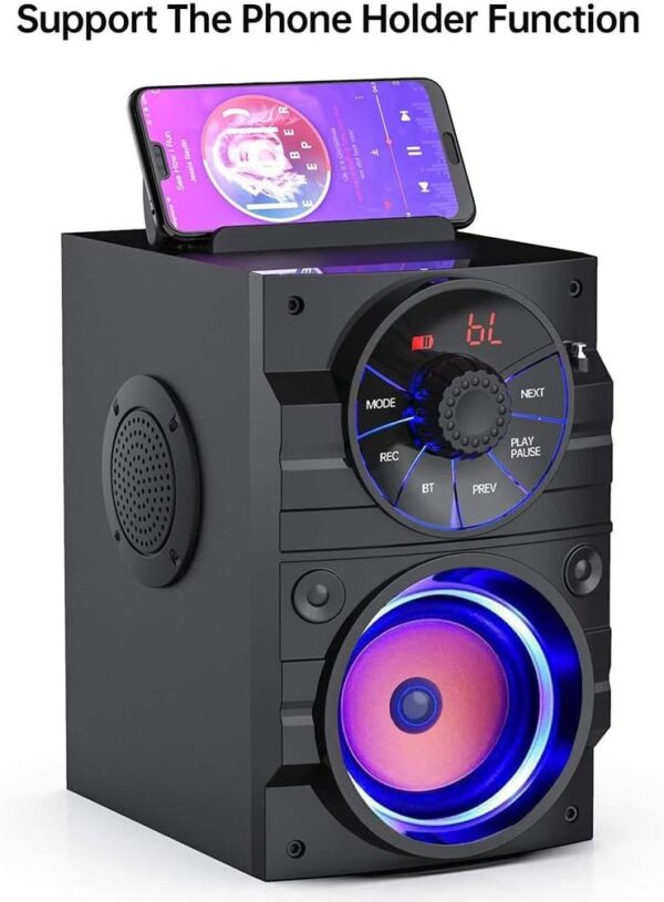 Altavoces portátiles Altavoces Bluetooth Portátiles, Altavoz Exterior Inalámbrico Subwoofer Heavy Bass, Admite Tarjeta TF de Radio FM con Control Remoto, Pantalla LCD, para El Teléfono de Fiesta En Ca - Image 6
