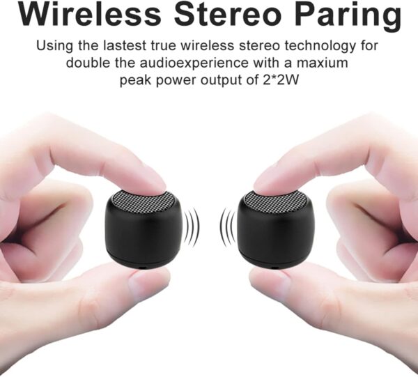 Eageroo Super Mini Altavoz Bluetooth, Altavoz portátil,Sonido estéreo con tecnología de Graves Profundos (Negro) - Image 2