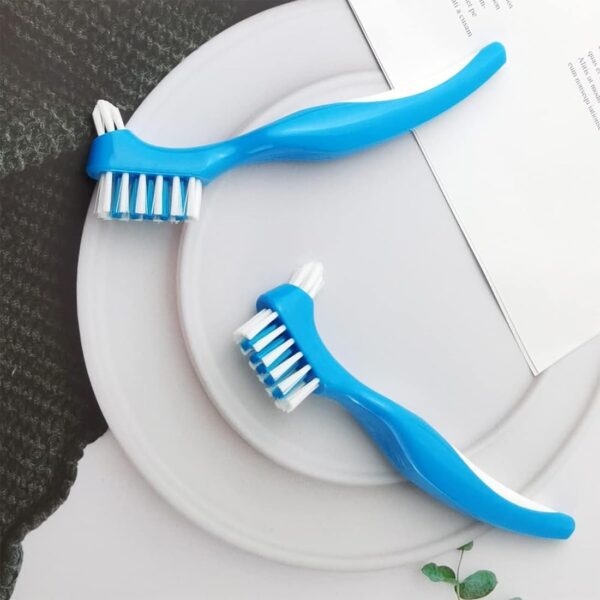 AORVYUI 2 pcs. Cepillo de dientes para dentaduras postizas | Doble cabezal, punta de precisión, ergonómico | Cepillo de dientes, dentista, alineadores, retenedores - Image 5