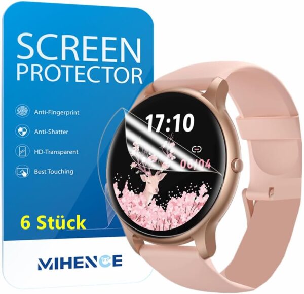 MIHENCE Protector de pantalla para reloj inteligente SR1 de 1,32 pulgadas, TPU HD, protector de pantalla compatible con Parsonver SPROD1 Smartwatch [ 6 unidades]