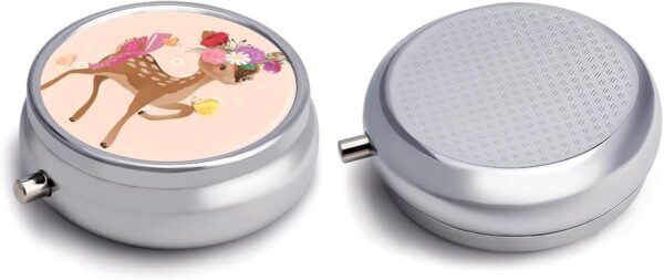 Ciervo Pastillero Portátiles De Viaje Dosificador De Comprimidos Organizador Medicación 5 cm - Image 3