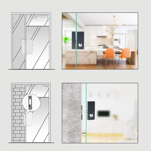 Cerradura electrónica de puerta con control remoto, seguridad para el hogar, cerradura inteligente invisible - Image 2