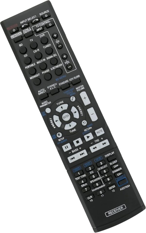 AULCMEET AXD7534 Control Remoto de Repuesto Adecuado para Amplificador Pioneer Receptor AV AXD7623 AXD7618 AXD7531 AXD7568 AXD7584 AXD7586 AXD7534 VSX-919D7551-K AXD7534 VSX-919D7551-K AXD7534