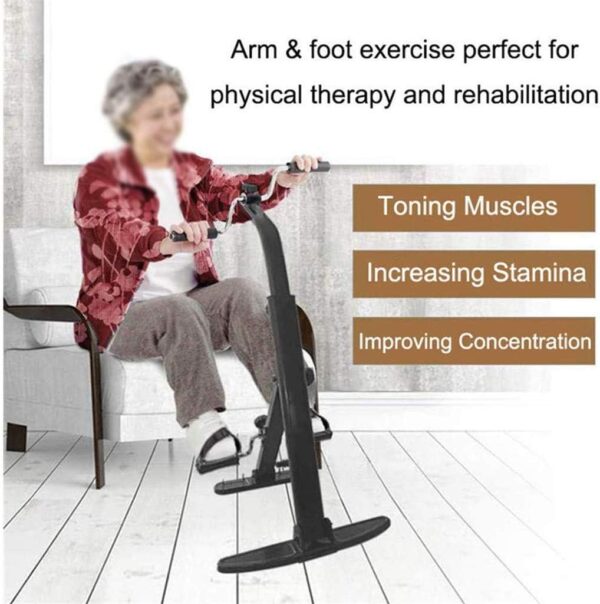 Sywlwxkq Bicicleta estática Plegable para Brazos y piernas, ejercitador de Pedal portátil, Equipo de Gimnasia, Entrenador de piernas para Ancianos, Miembros Superiores e Inferiores, Entrena - Image 2