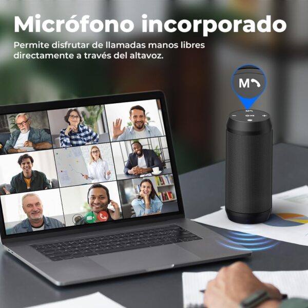 ELEHOT-Store Altavoz Bluetooth Potente Portatil con Luz LED de 5 Modos Inalambricos Recargable USB apoya TF Card/Memoria USB de 32G Estereo, Verde - Image 7
