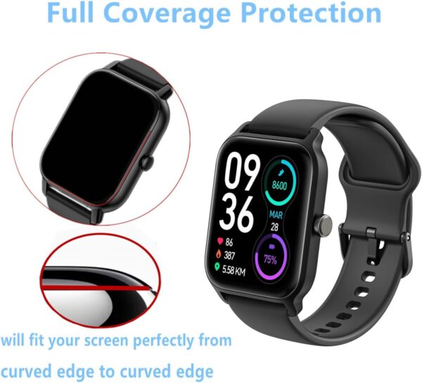 Frgnie Protector de pantalla compatible con reloj inteligente Gydom IDW13 de 1,8 pulgadas (3 unidades) 3D Curved Full Cover Protector de pantalla, compatible con Yoever/IFMDA Smartwatch - Image 3
