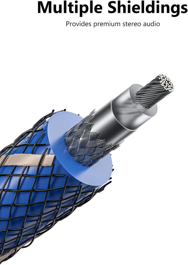 Cable de Audio RCA para Subwoofer Cable Coaxial Digital con Conector RCA Macho a RCA Macho Subwoofer Receptor AV Amplificador Cine de Casa (2M, Coaxial Digital con Conector RCA, Azul) - Image 5