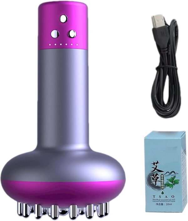 Cepillo de masaje meridiano,Cepillo meridiano de raspado eléctrico | Masajeador de mano con vibración y calentamiento de celulitis por microcorriente - Masajeador de celulitis con vibración y