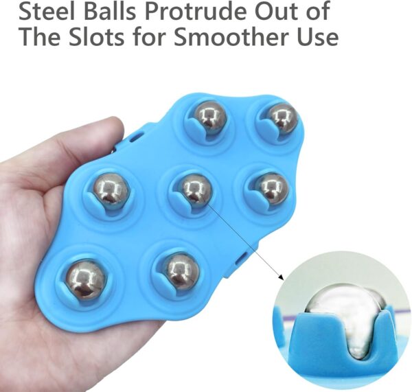 LLMtn 2 Piezas Guante de Masaje con Bolas, Guante de Masaje Corporal con Bolas Rodantes, Rodillo de Masaje Corporal Portátil, Masajeador Corporal Relajante Muscular, Bola de Masaje Muscular - Image 4