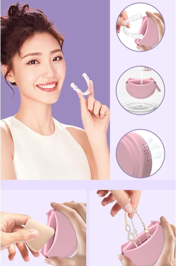 Funda de silicona para retención de dentaduras delgadas, protector bucal con cordón - Image 4
