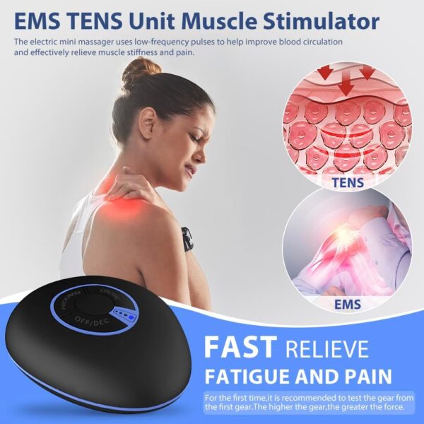 Mini Masajeador Cervical TENS - 2 Pack - Masajeador de Cuello Eléctrico Portátil y Sin Cables, Alivio del Dolor y la Tensión en el Cuello, Parche de Masaje Relajante para Uso Diario - Image 3