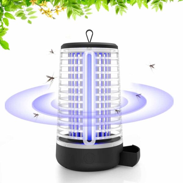 Lámpara Antimosquitos Eléctrico, 2000V Recargable Matar, Exterior lampara Antimosquitos Anti Mosquitos Control de Plagas para Patio Trasero Camping, Repelente de Insectos Interior