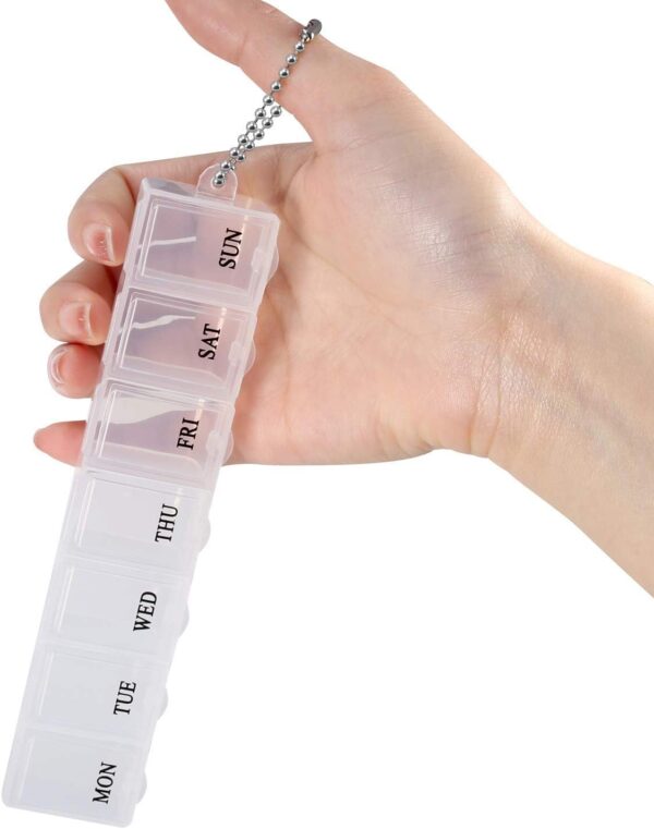 iwobi Pastillero Semanal, 3 Caja de Pastillas Organizador de Medicamentos, con 21 Compartimentos Dosificador de Comprimidos Grande 7 Dias Pastillero - Image 4