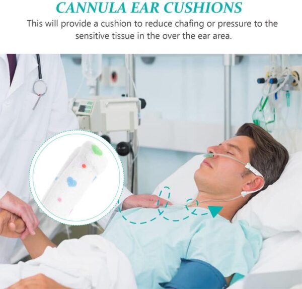 Healvian 2 pares de cánula nasal almohada para el oído suave de oxígeno oído almohadilla tubo de oxígeno almohada cánula envoltura protección para el oído oxígeno nasal cubierta del oído - Image 3