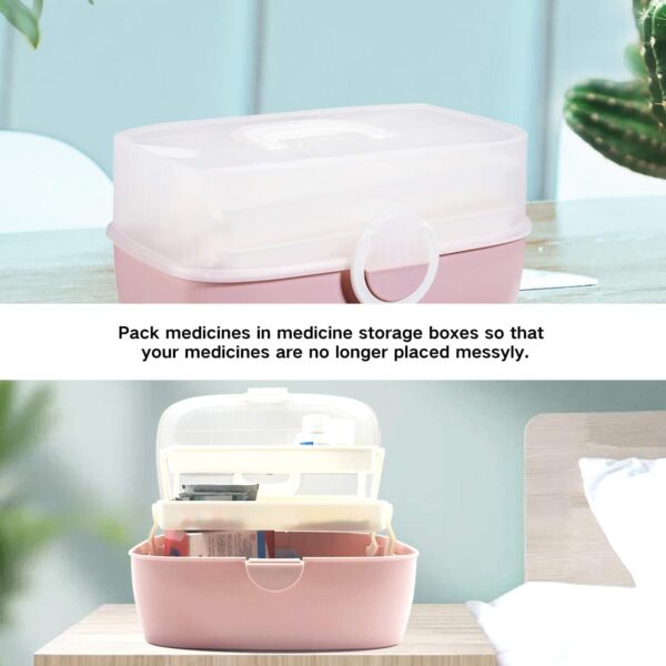 Gute Caja de medicina para almacenamiento seguro de medicamentos,organizador plegable de 3 capas,caja de almacenamiento de botiquines de primeros auxilios,al aire libre - Image 4